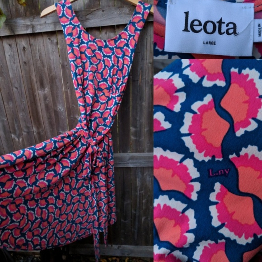 Leota Brittany Fanfare Self-tie Fit&Flare Dress L